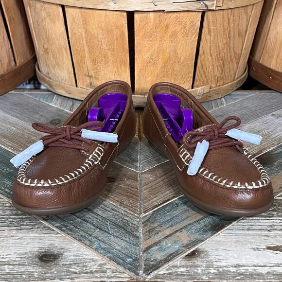 Hotter Honiton Dark Tan Brown Leather Lace-Up Driving Mocs Loafers Womens 6.5 - Picture 6 of 9